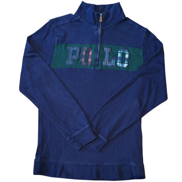 VTG Polo Ralph Lauren 1/4 Zip Blue Pullover Shirt, Boys' XL or Women Small - Picture 1 of 4